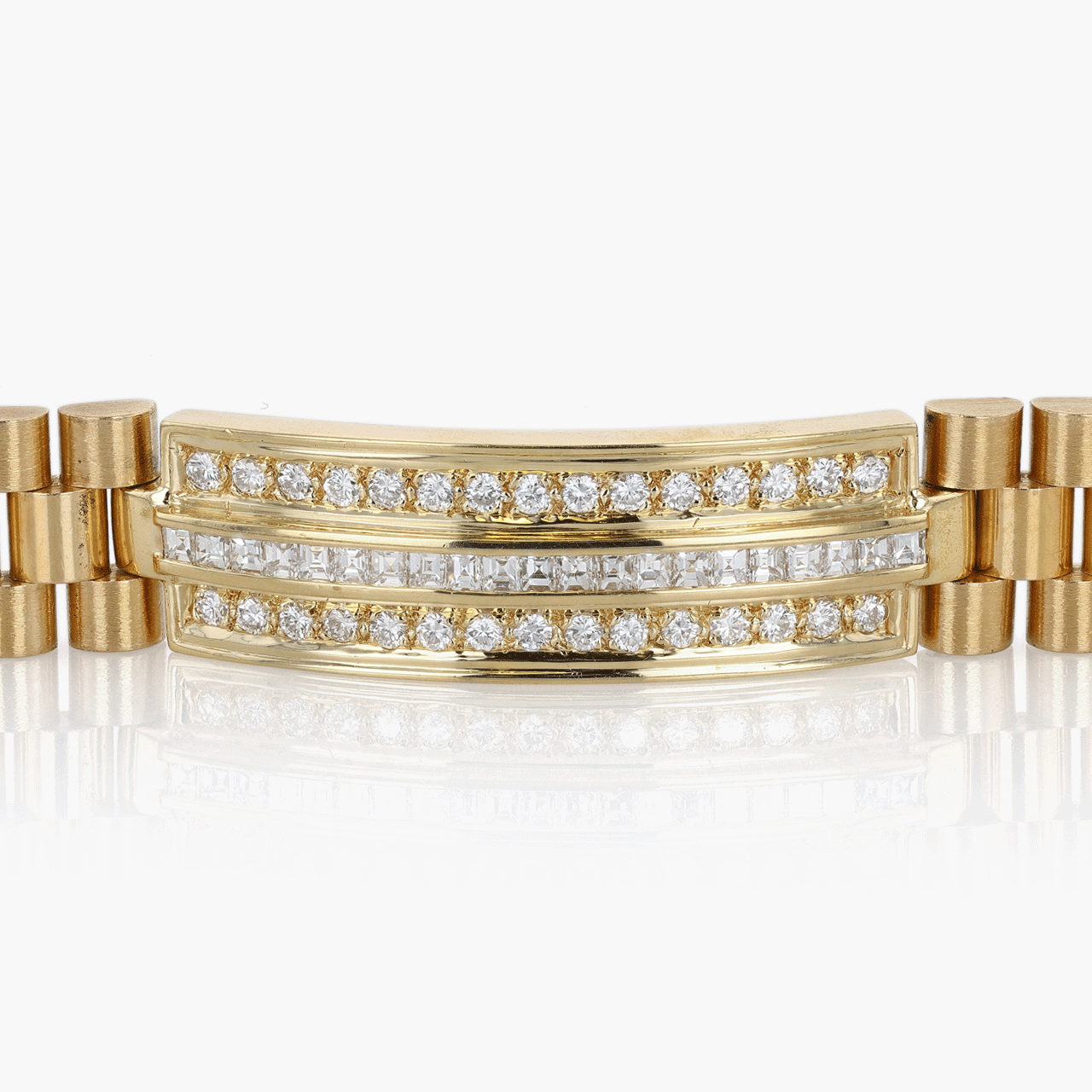 Gold and Diamond Men's Link Bracelet