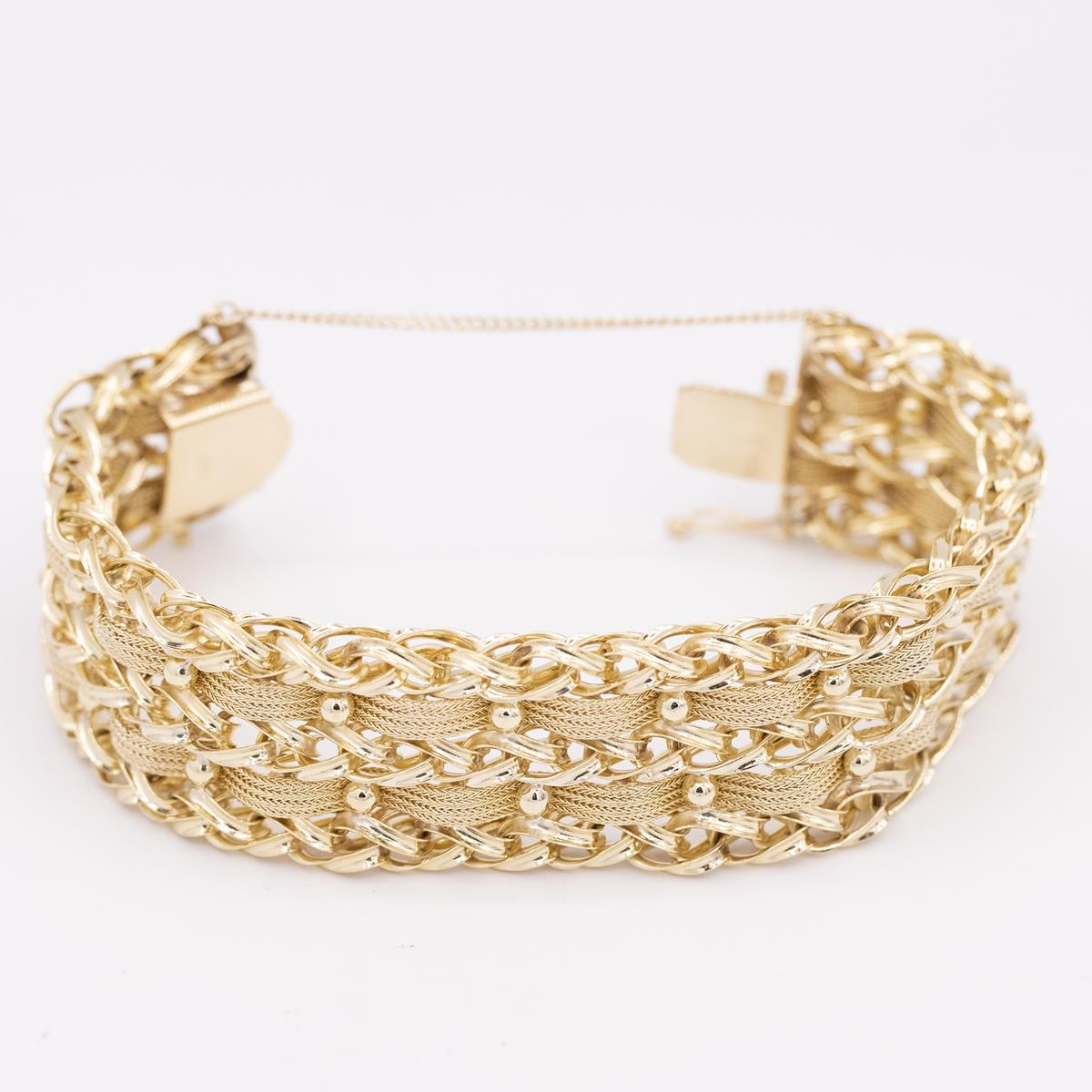 14KT Gold Woven Bracelet 1960s