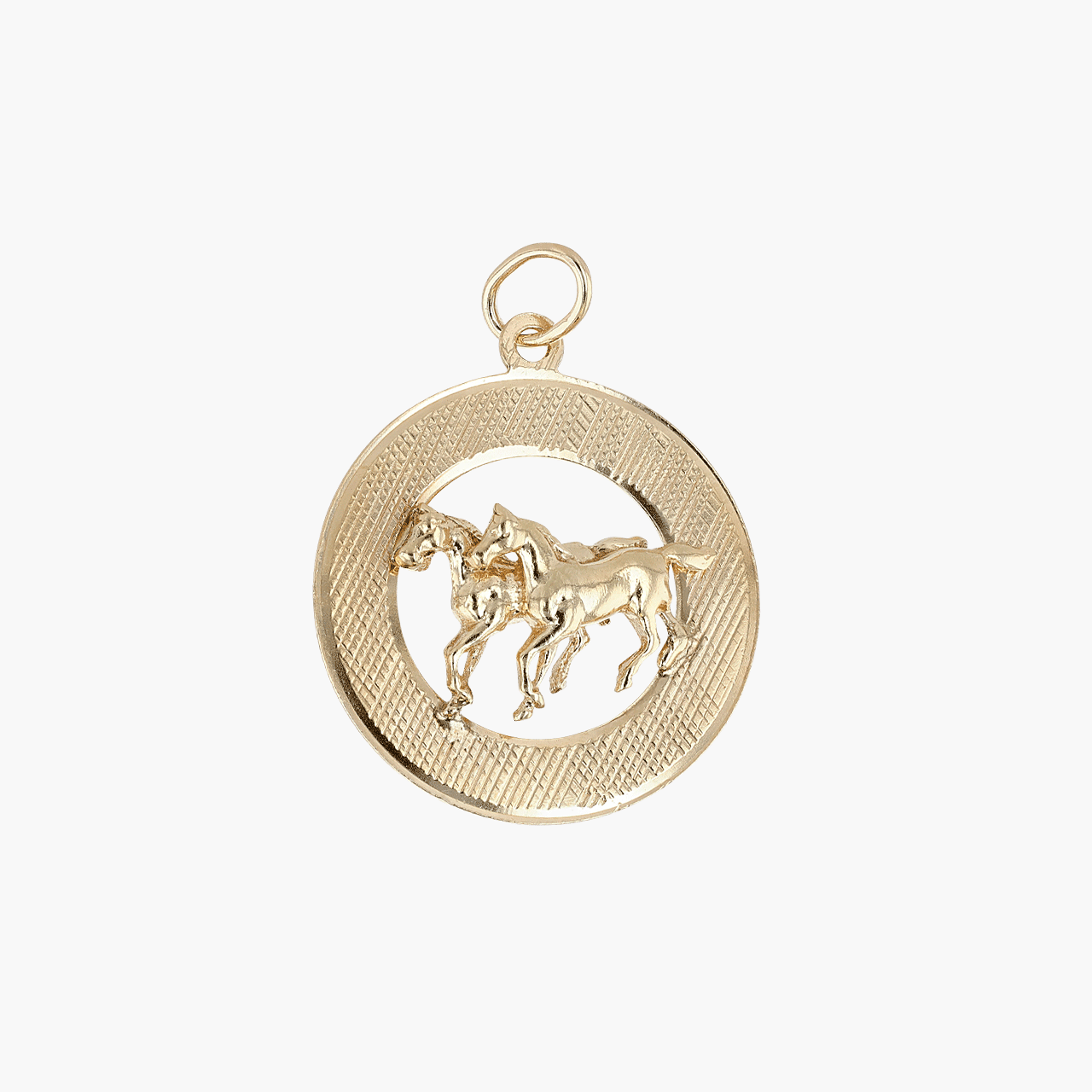 Gold Horse Disc Charm