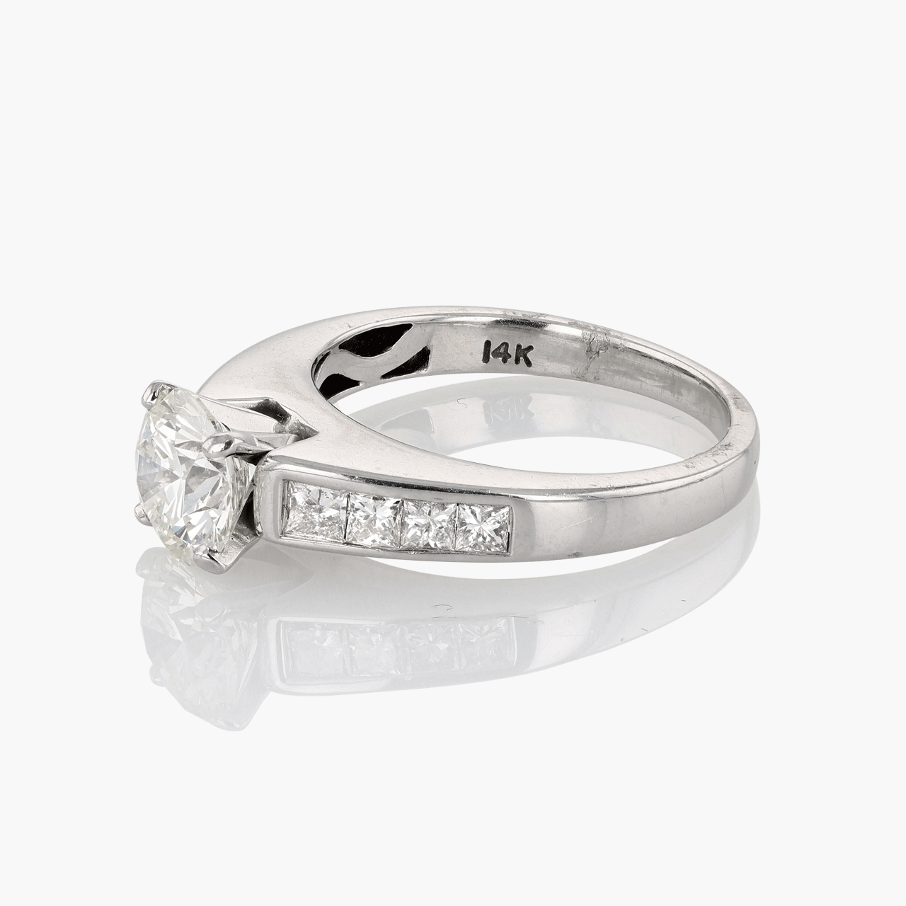 Vintage 14K white gold bridal set