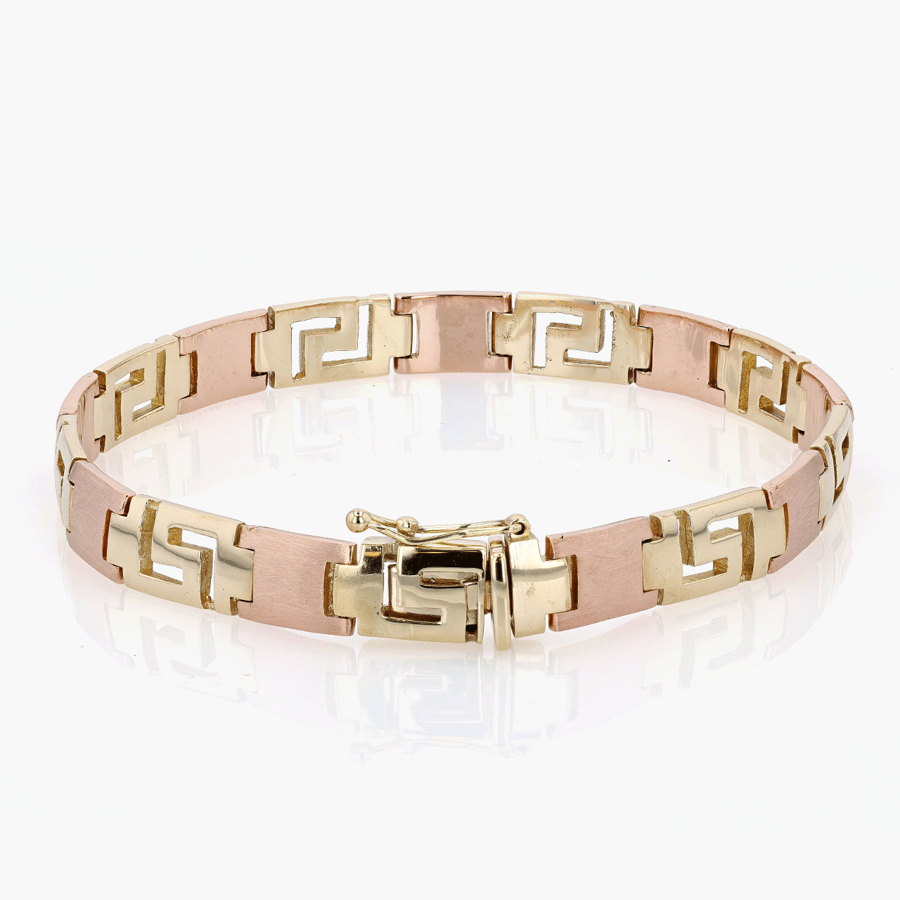 14k Gold Greek Key Link Bracelet