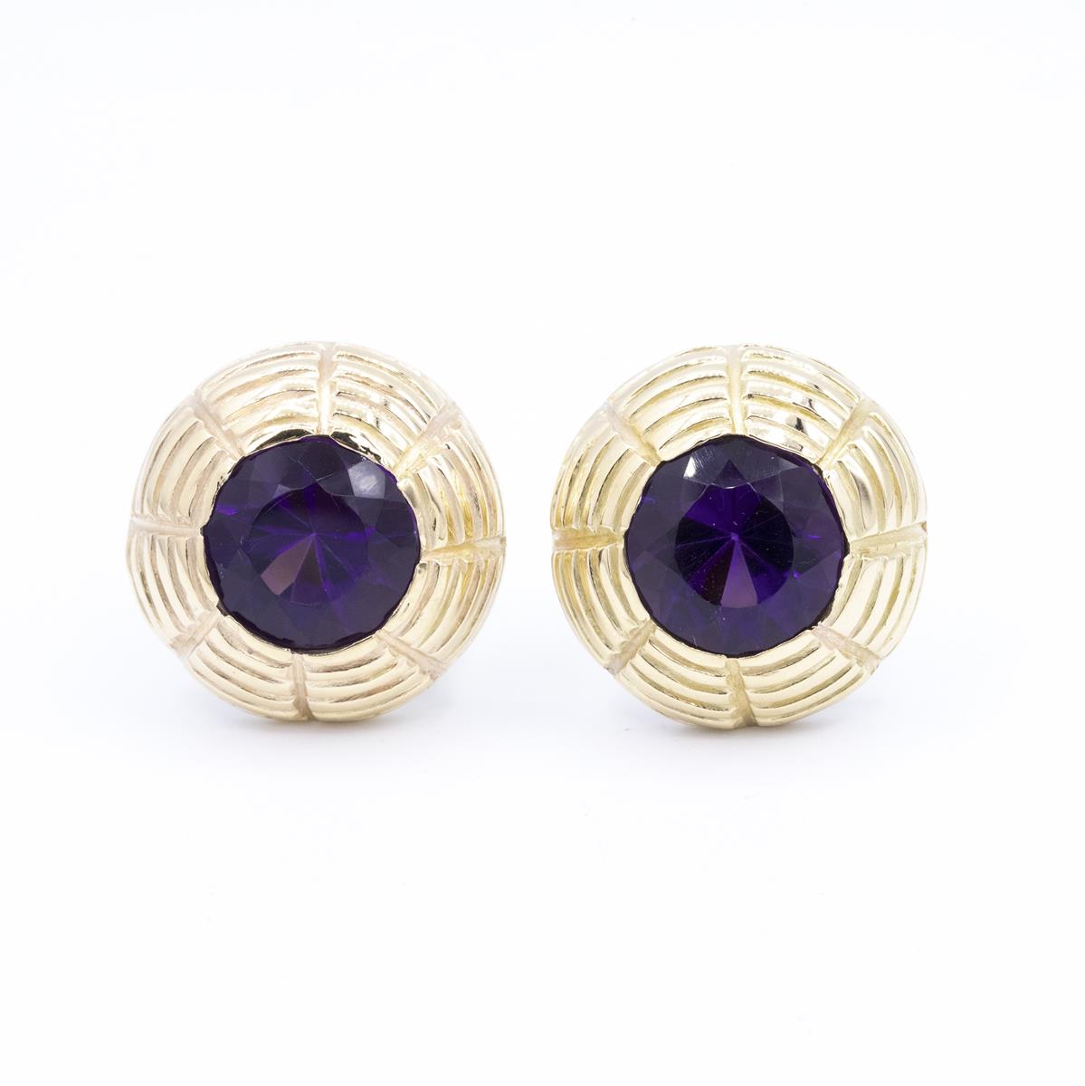 14KT Gold Amethyst Fashion Earring