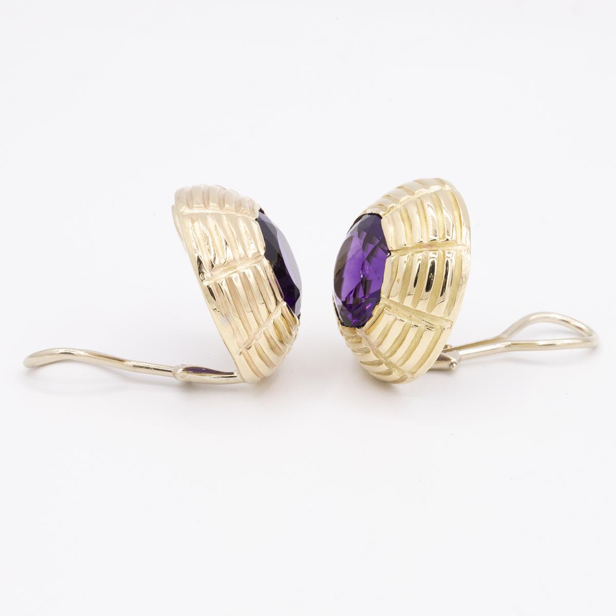 14KT Gold Amethyst Fashion Earring
