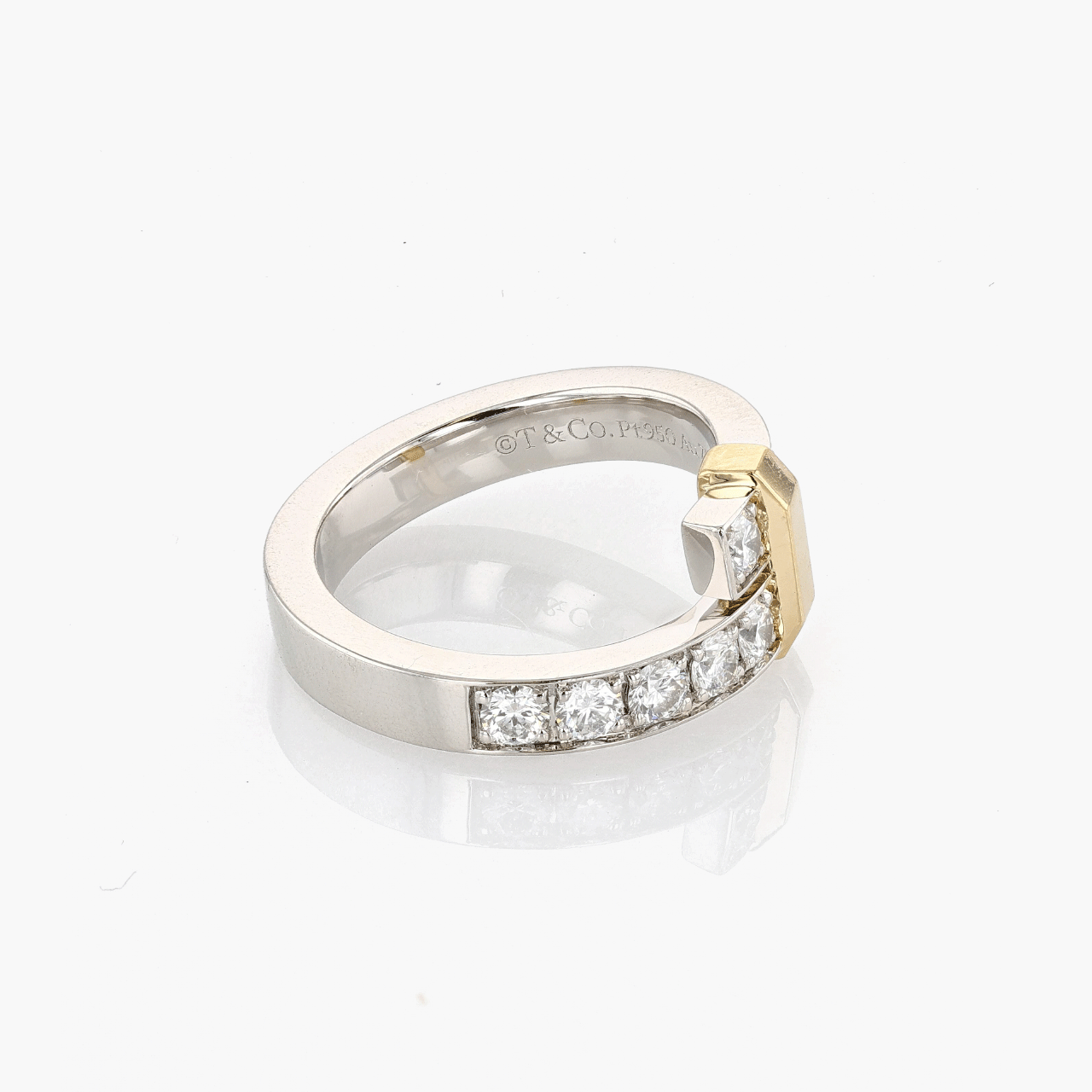 Tiffany & Co. Edge Platinum, Gold, and Diamond Ring