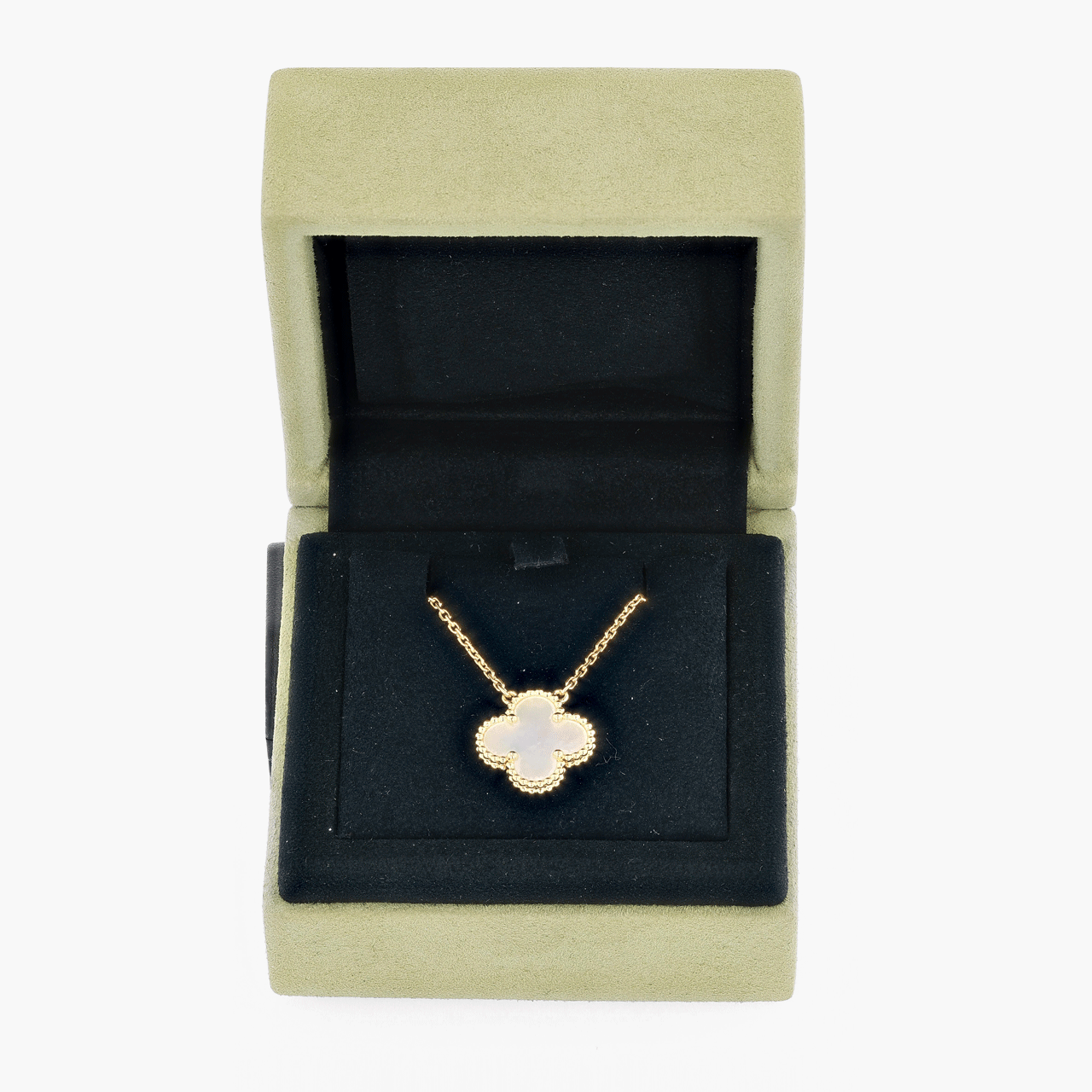 Van Cleef & Arpels Gold and Mother of Pearl Vintage Alhambra Pendant