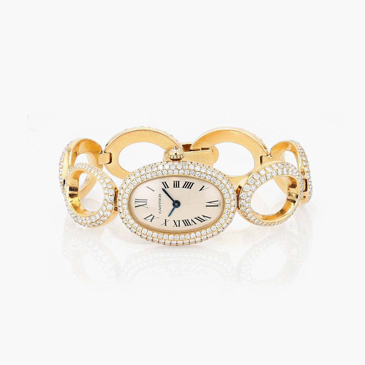 Cartier Gold and Diamond Baignoire Quartz Movement