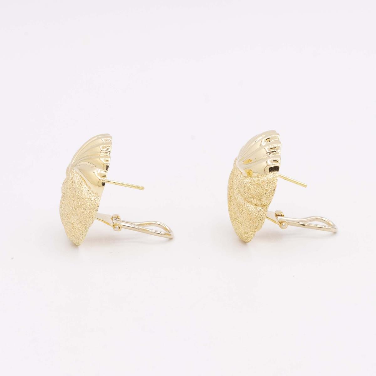 18KT Gold Pinwheel Ear Clip Earrings