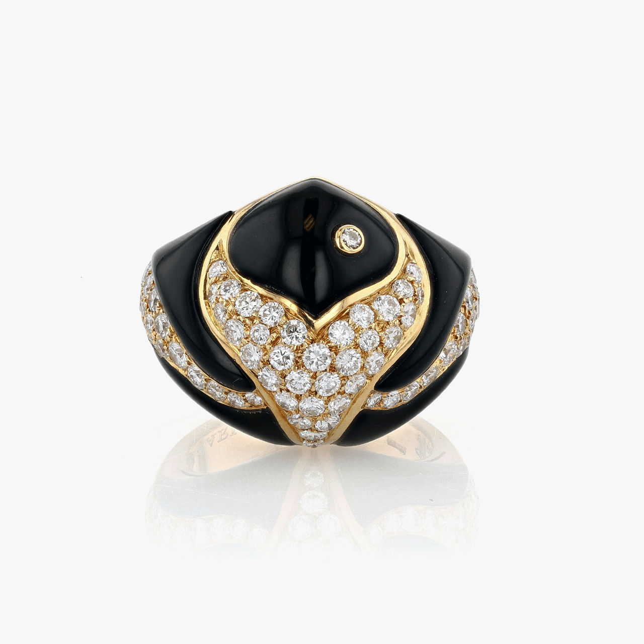 Bulgari Gold, Diamond, and Onyx Naturalia Ring