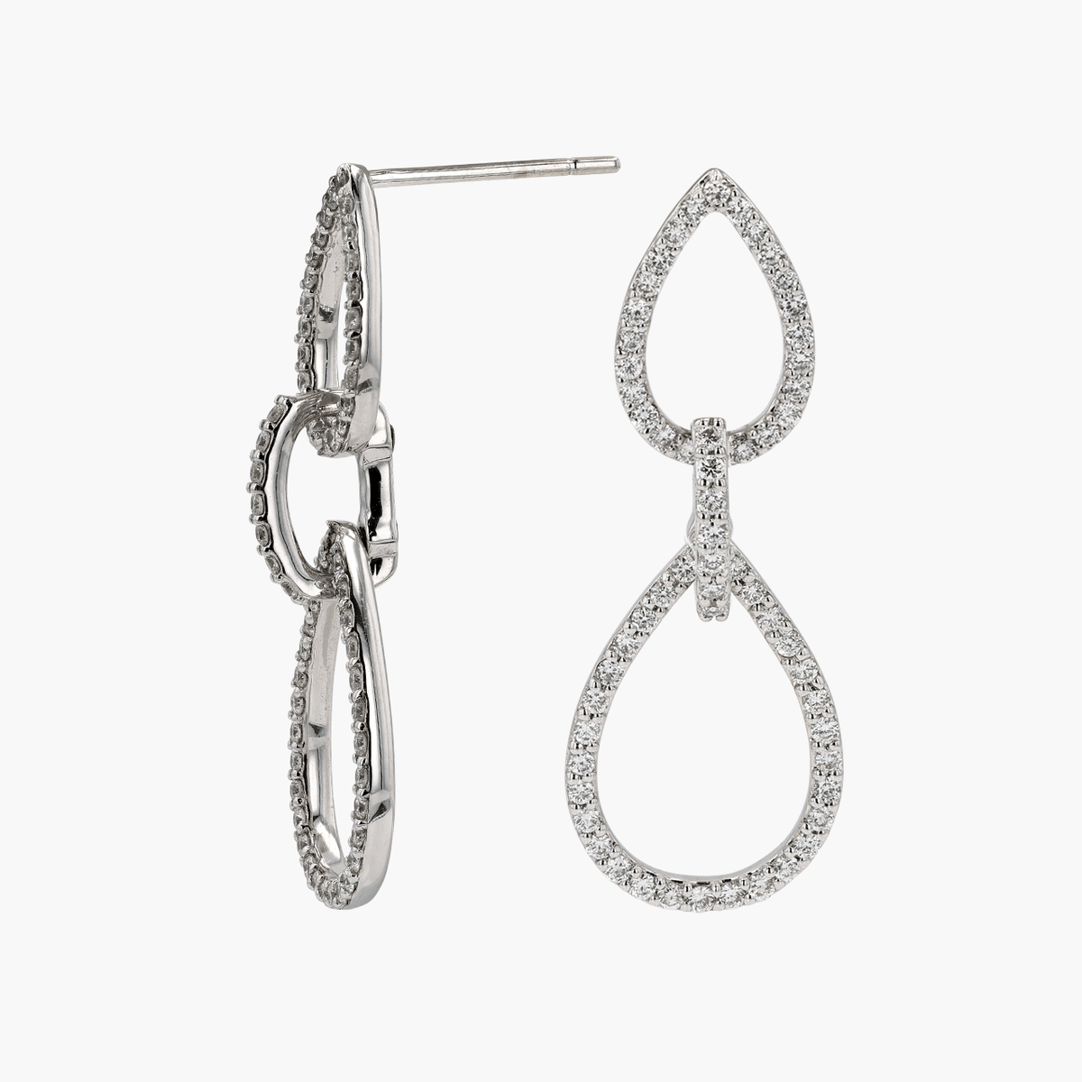 White Gold and Diamond Drop Earrings
