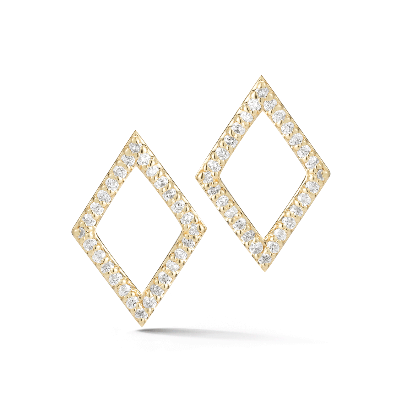 Barbela Design Kite 14k Yellow Gold and Diamond Earrings