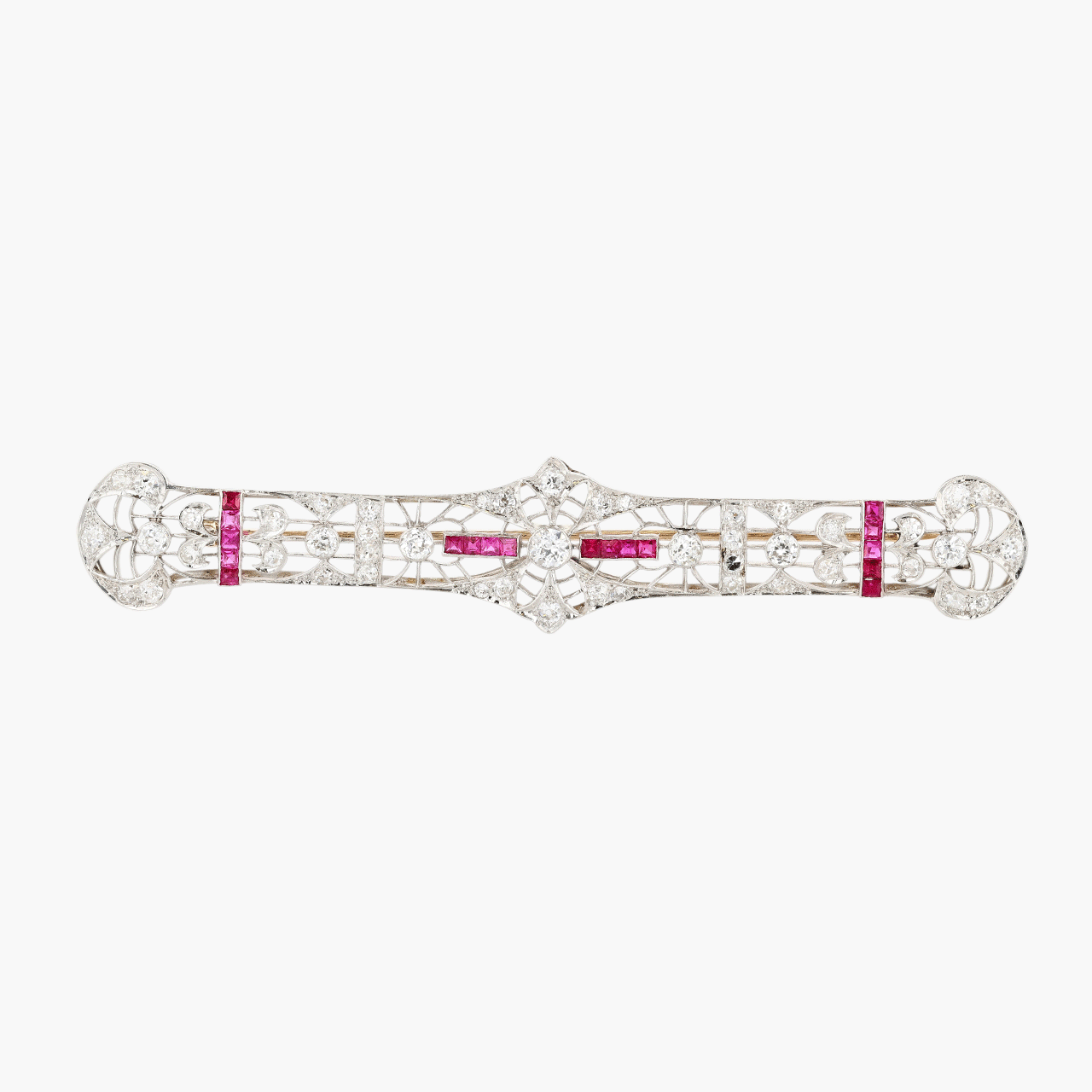 Vintage Platinum and 14k Gold Art Deco Pin