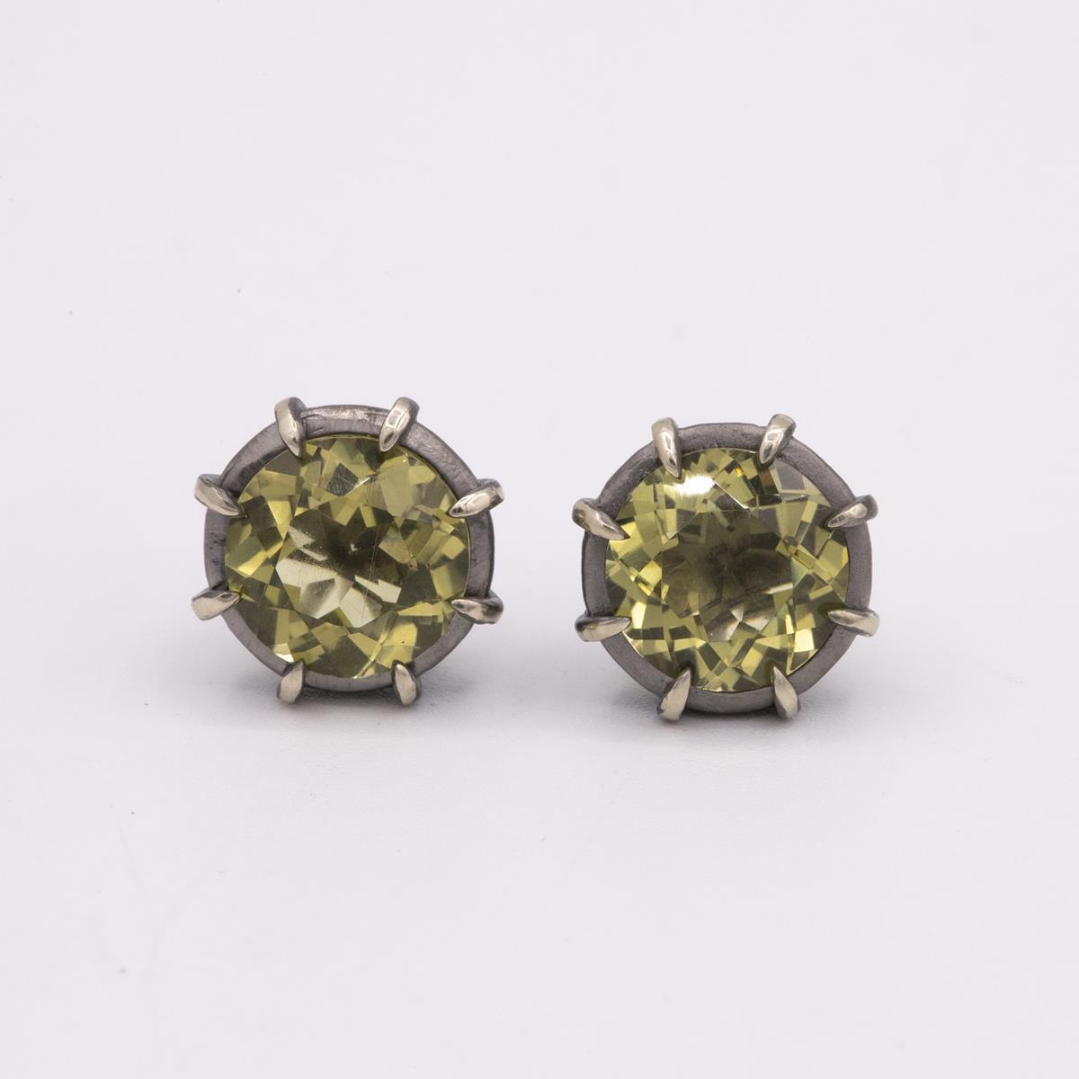 Gemma Collection 14KT Gold Lemon Quartz Pushback Stud Earrings