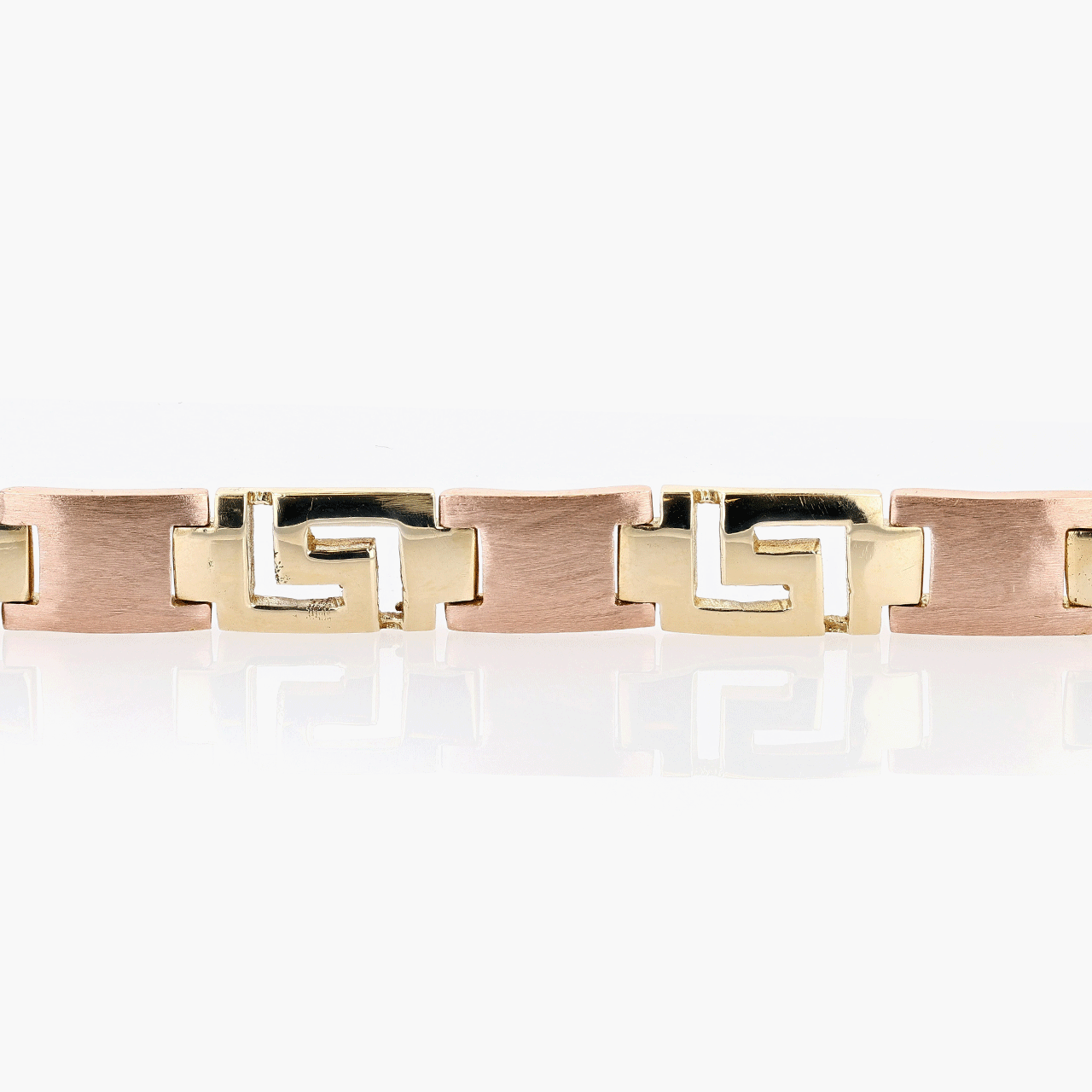 14k Gold Greek Key Link Bracelet
