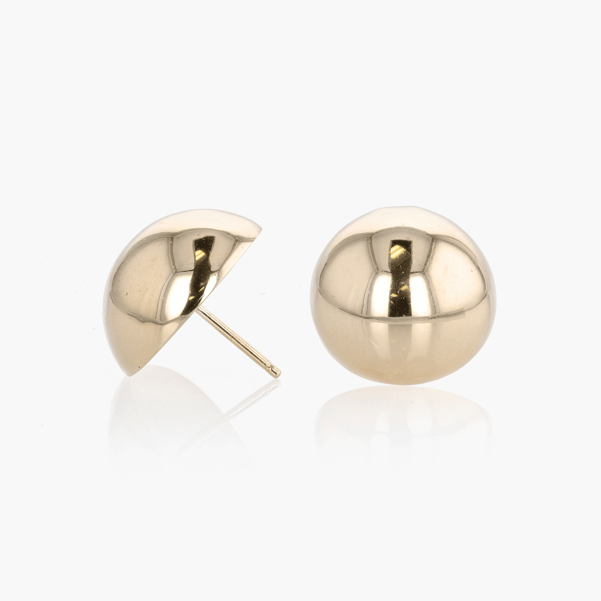 Gold Domed Button Earrings