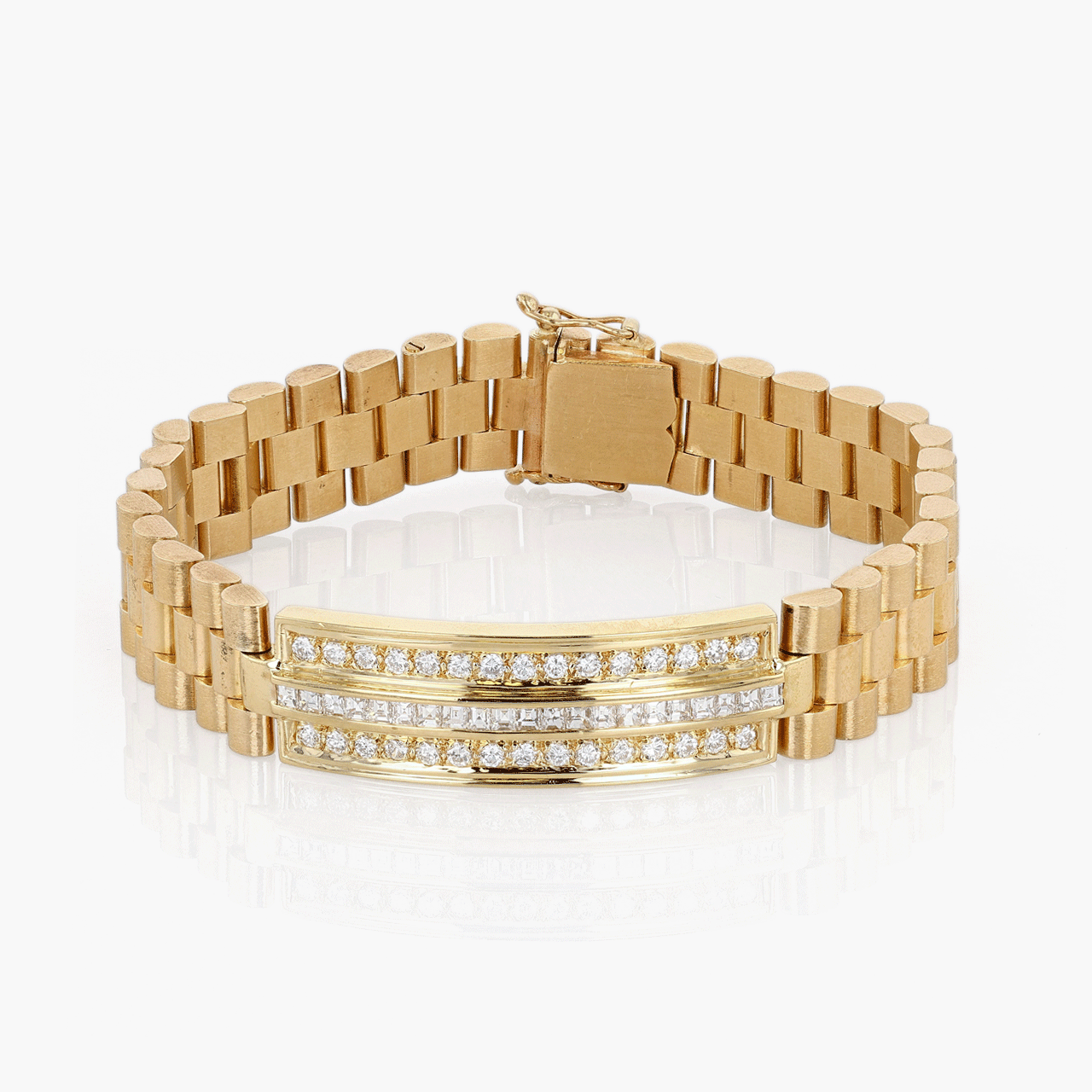 Gold and Diamond Men's Link Bracelet