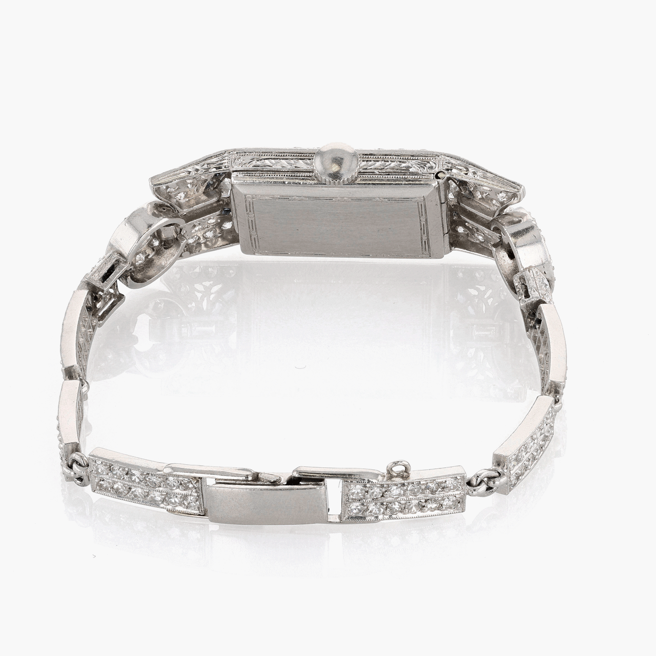 Antique Platinum, Diamond, and Sapphire Cocktail Watch