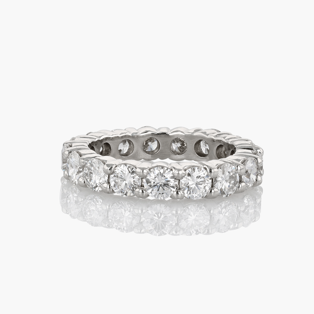 Platinum 3.57 Total Weight Diamond Wedding Eternity Band