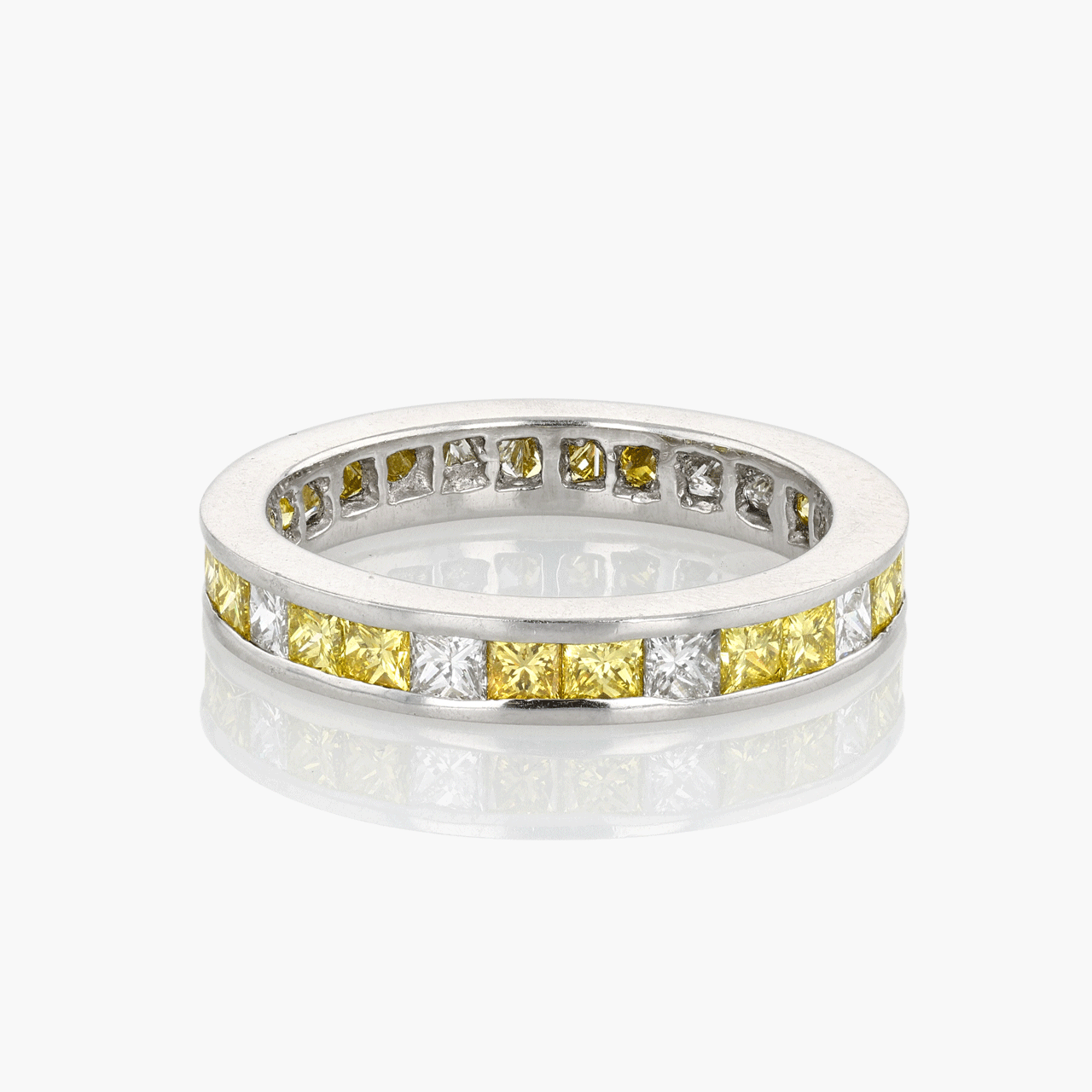 Platinum Fancy Yellow & Diamond Band