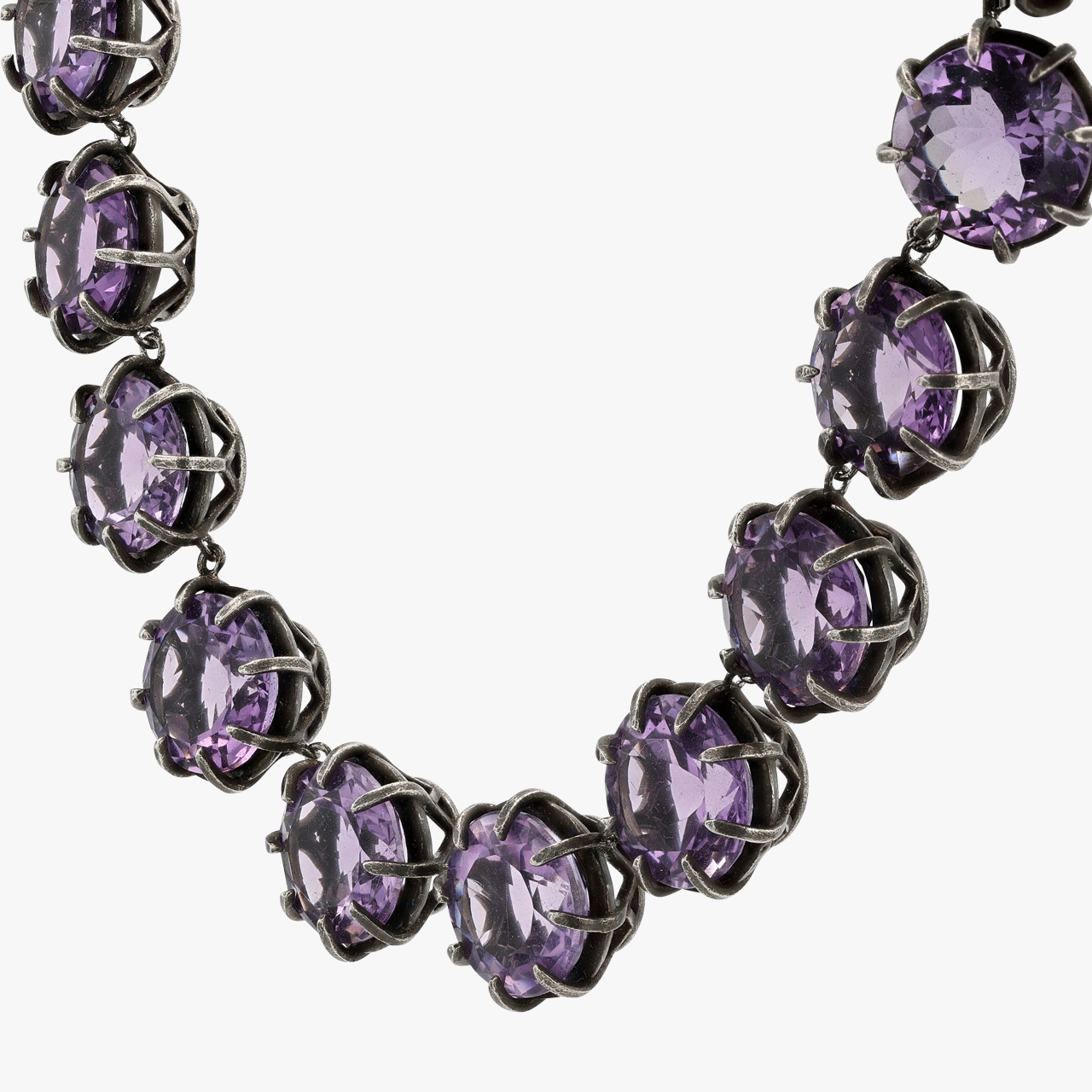 Silver and Amethyst Riviere Necklace