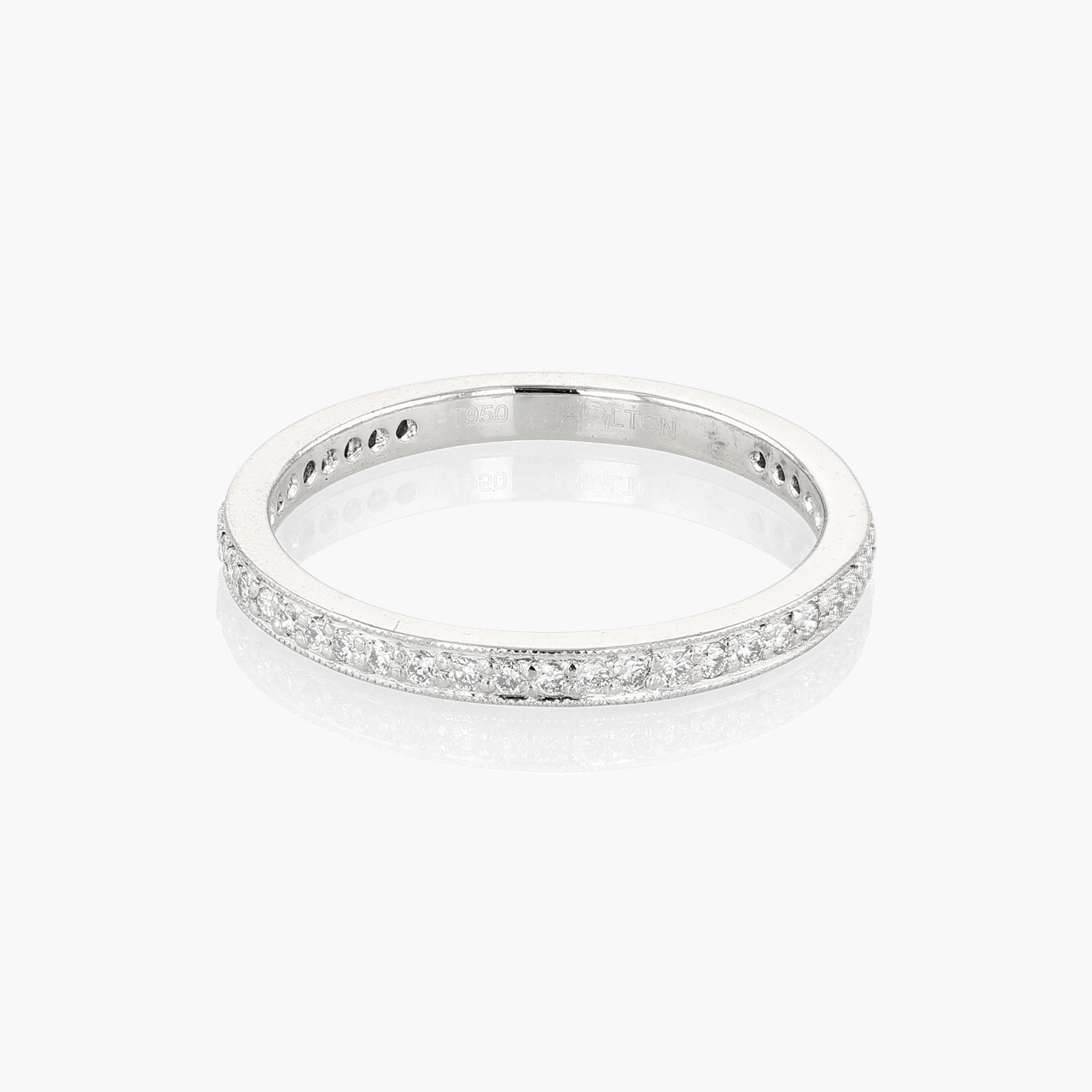 Vintage platinum Heritage Diamond Wedding Band