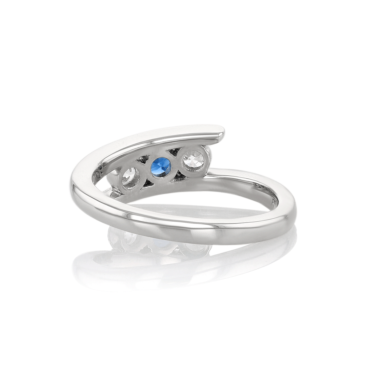 Platinum, Sapphire, and Diamond Bypass Ring