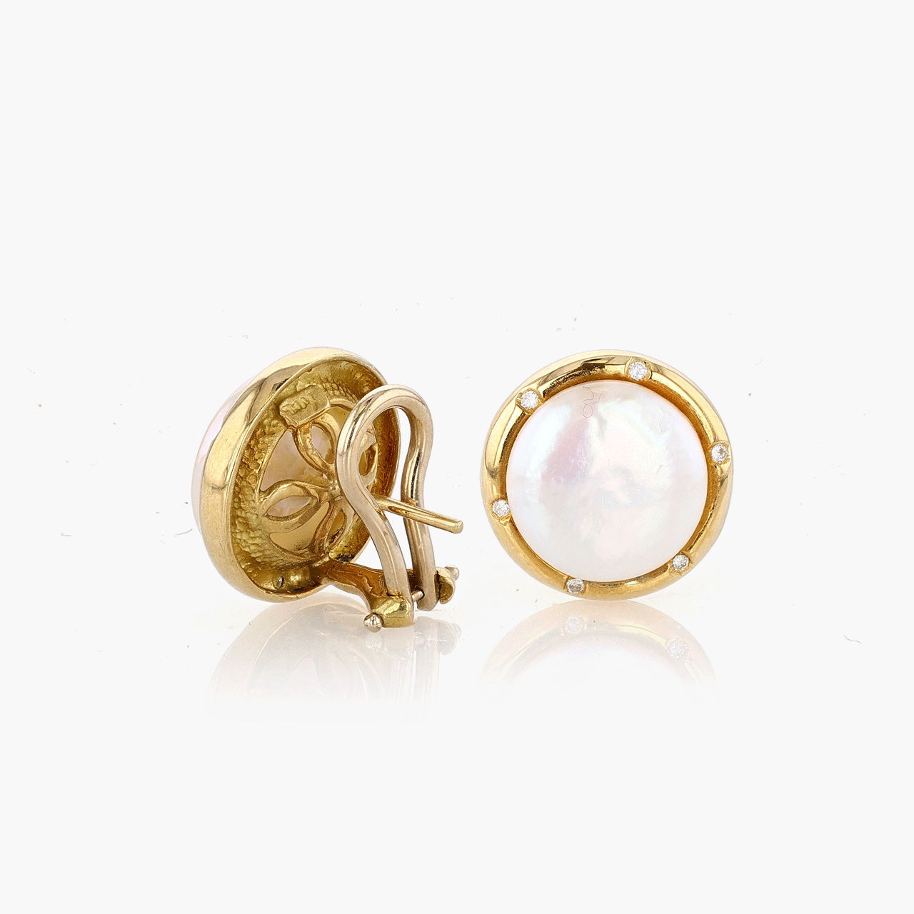 Yvel Gold, Biwa Pearl, and Diamond Earrings