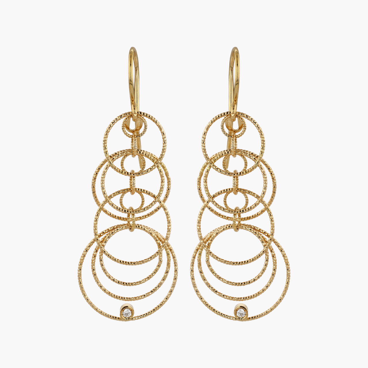 Gold Interlocking Circle Earrings