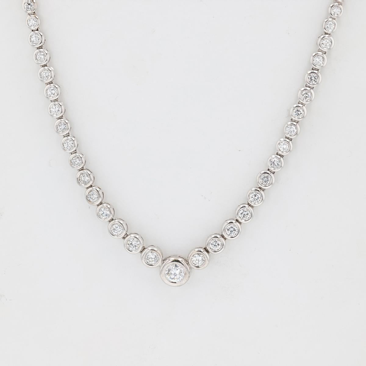 18KT Gold Diamond Bezel Set RivieraNecklace