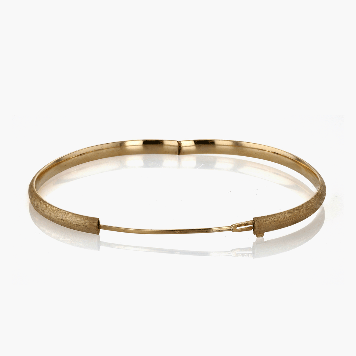 Gold Engraved Hinged Bangle