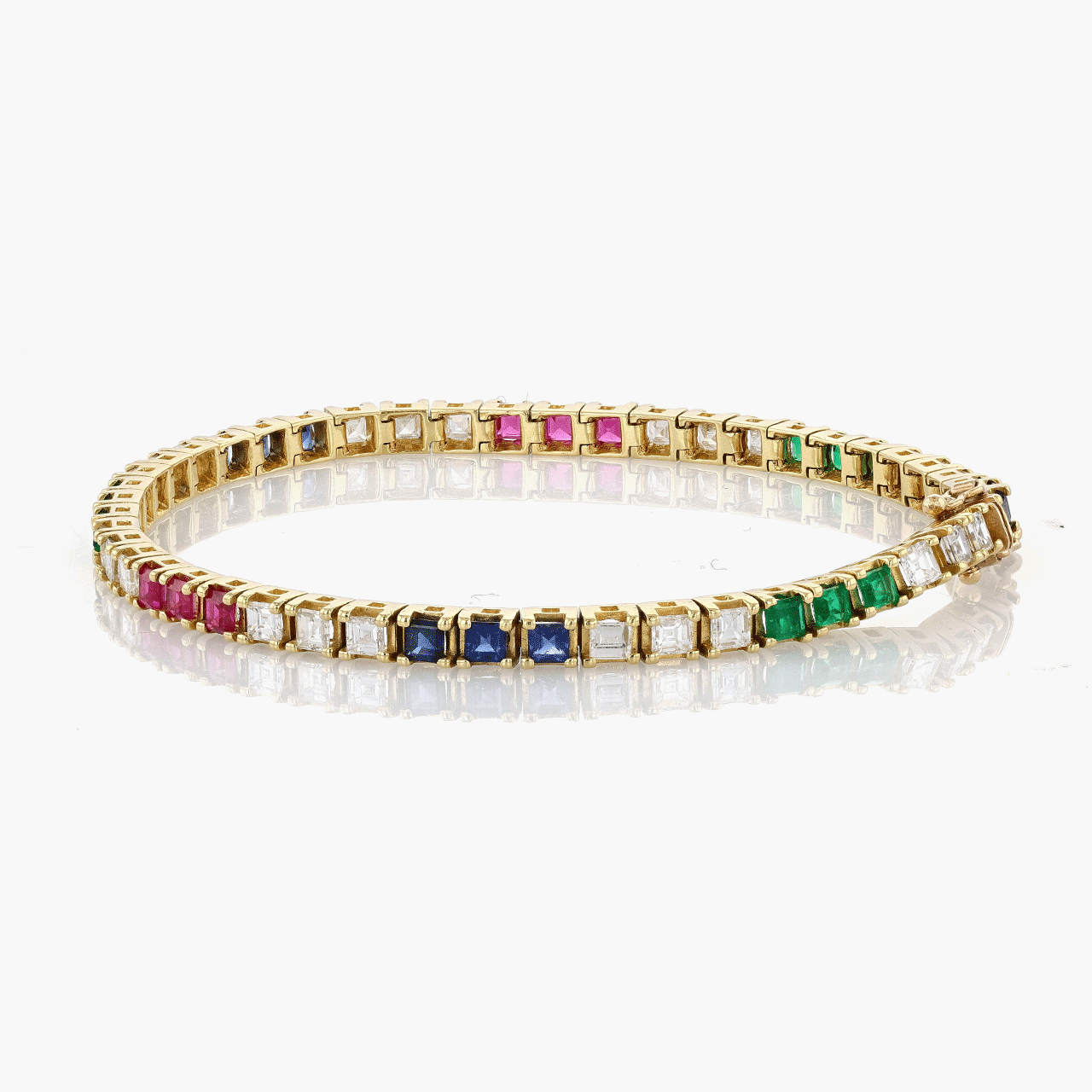 Vintage 18Y Multi Color Gemstone Bracelet