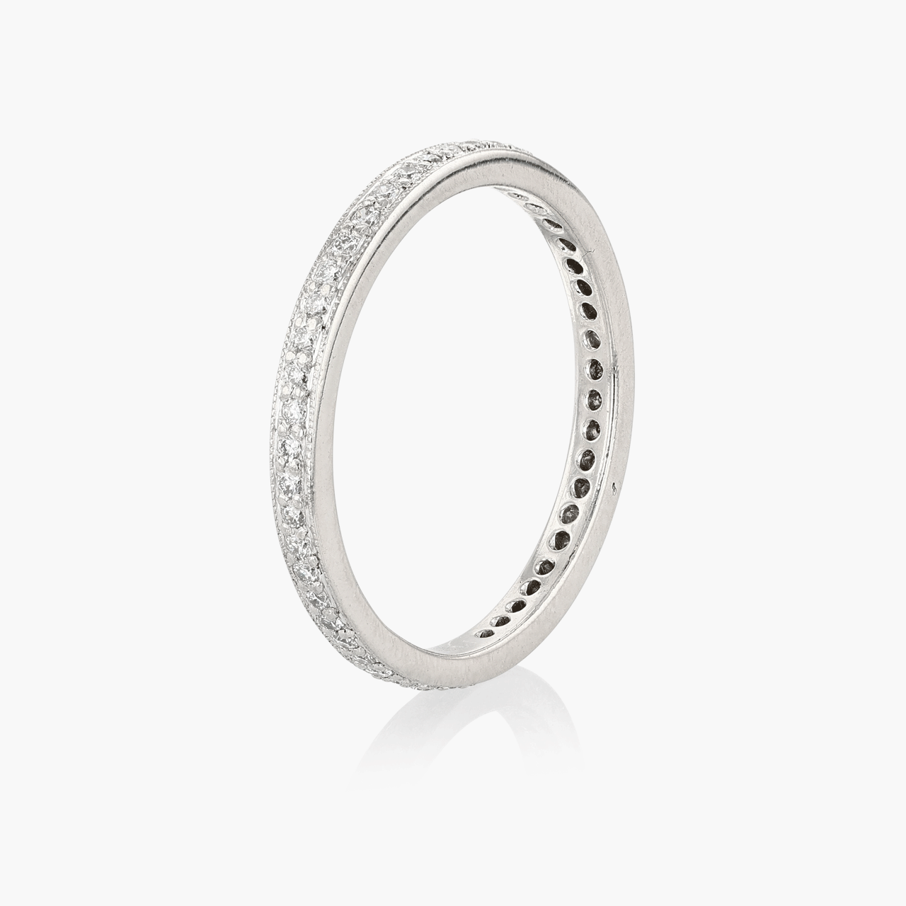 Vintage platinum Heritage Diamond Wedding Band