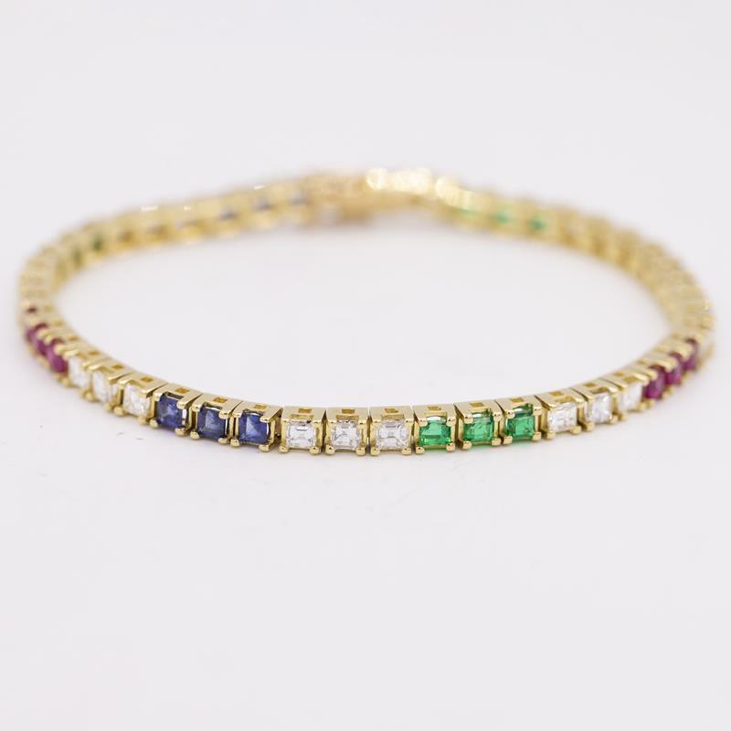 Vintage 18Y Multi Color Gemstone Bracelet