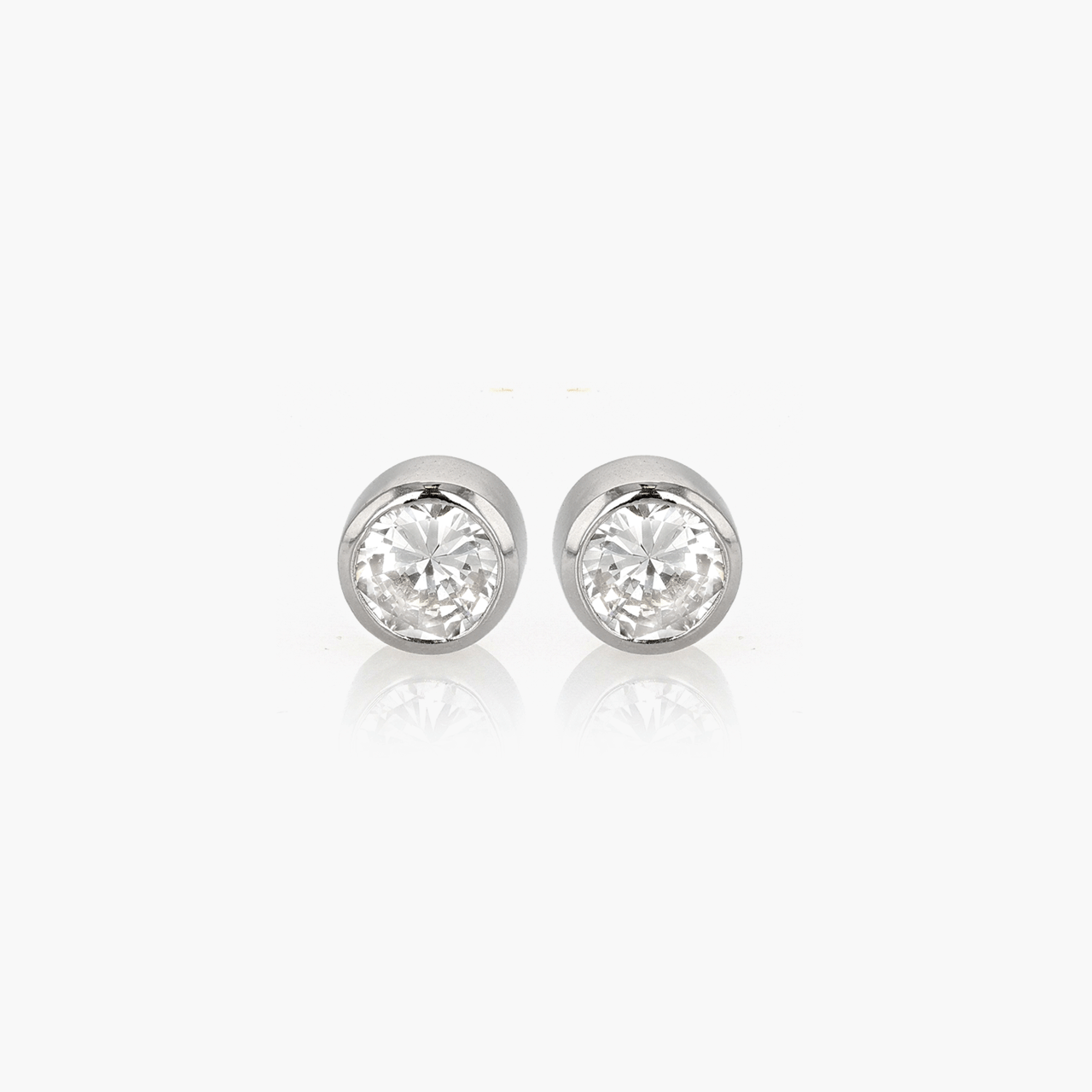 Vintage 14k White Gold and 1.75 Total Weight Diamond Studs