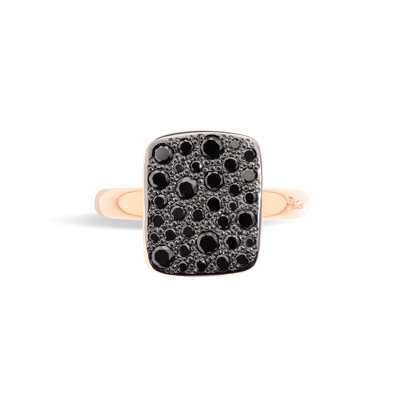 Pomellato Sabbia 18k Rose Gold and Black Diamond Ring