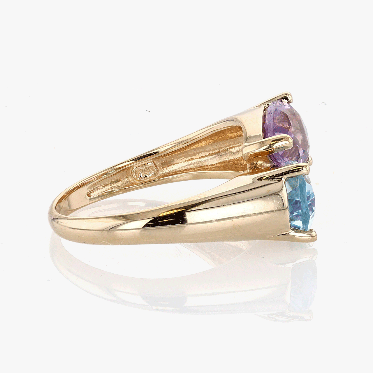 Gold, Amethyst, and Blue Topaz Ring