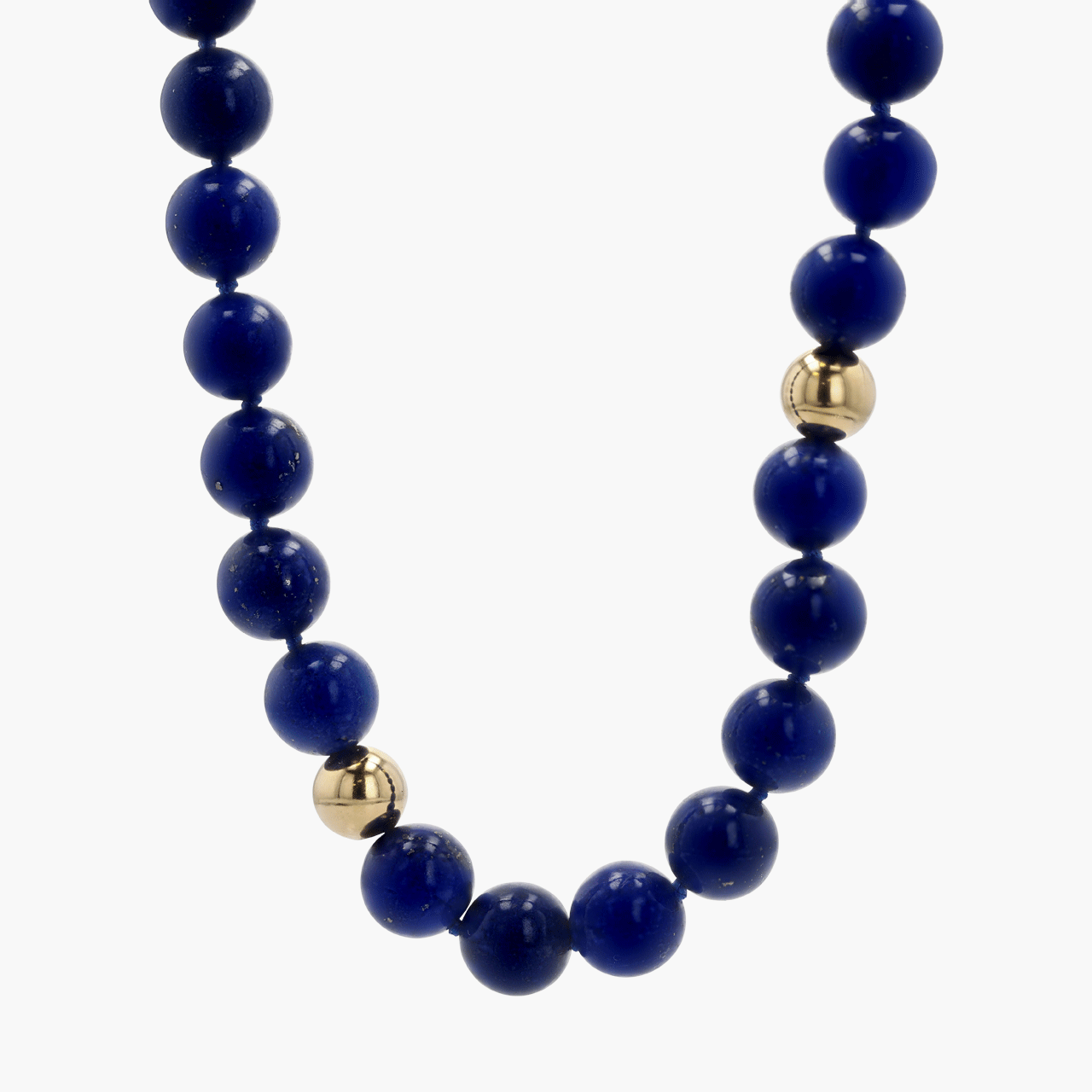 Gold and Lapis Lazuli Beaded Necklace