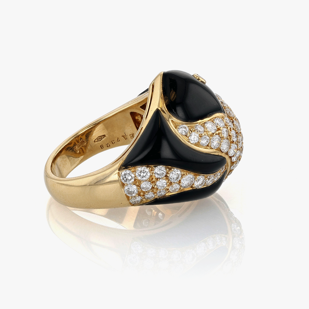 Bulgari Gold, Diamond, and Onyx Naturalia Ring