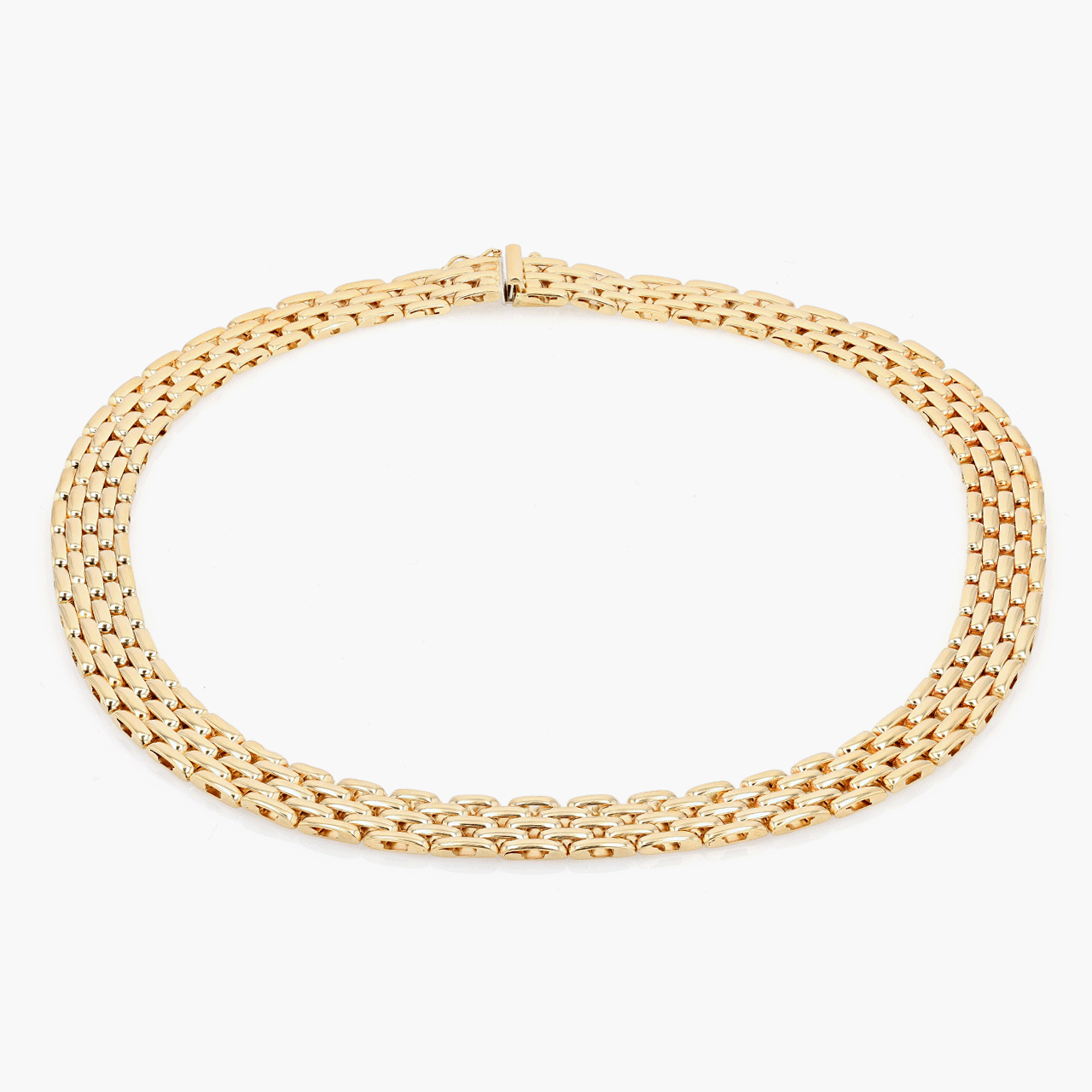 Gold Five Row Link Collar Necklace