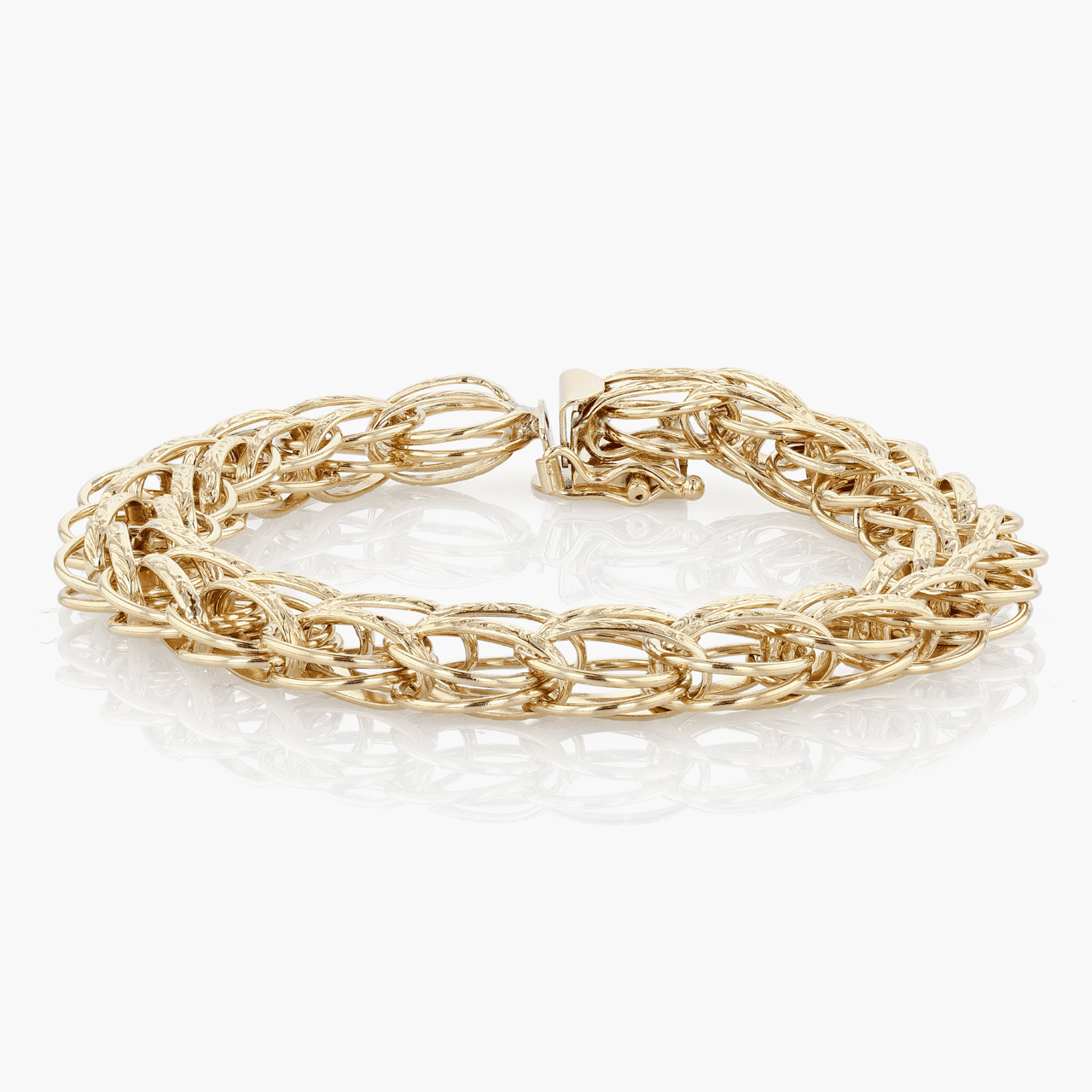 14k Yellow Gold Link Charm Bracelet Circa 1960's