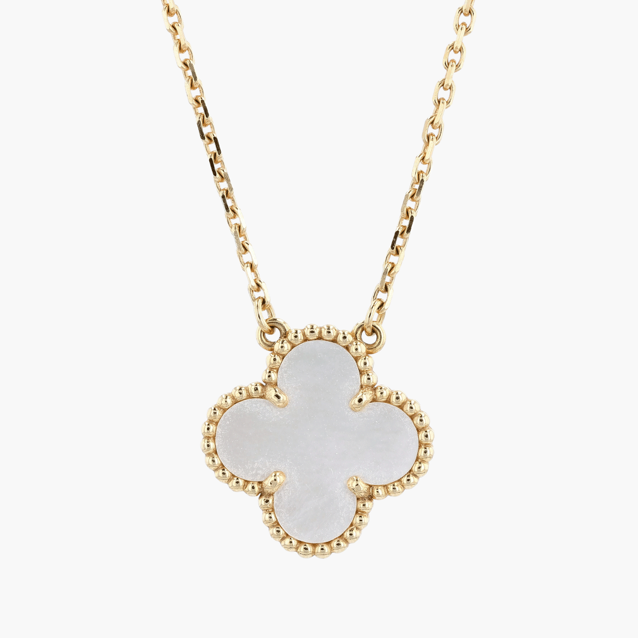 Van Cleef & Arpels Gold and Mother of Pearl Vintage Alhambra Pendant