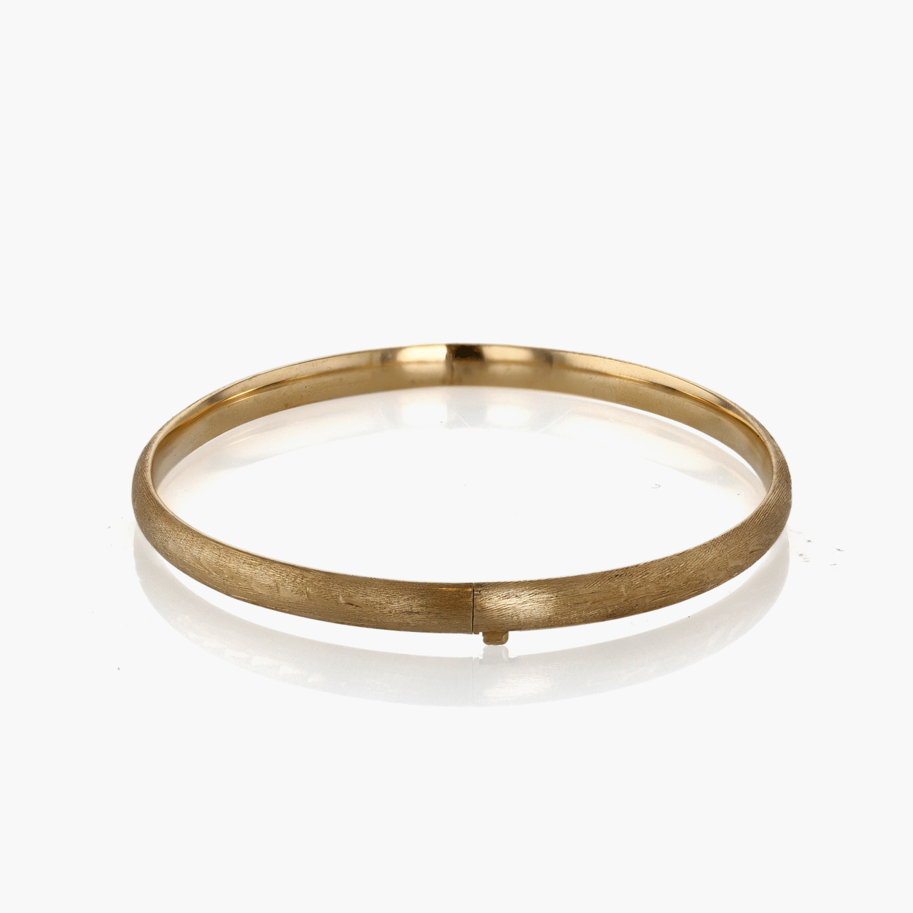 Gold Engraved Hinged Bangle