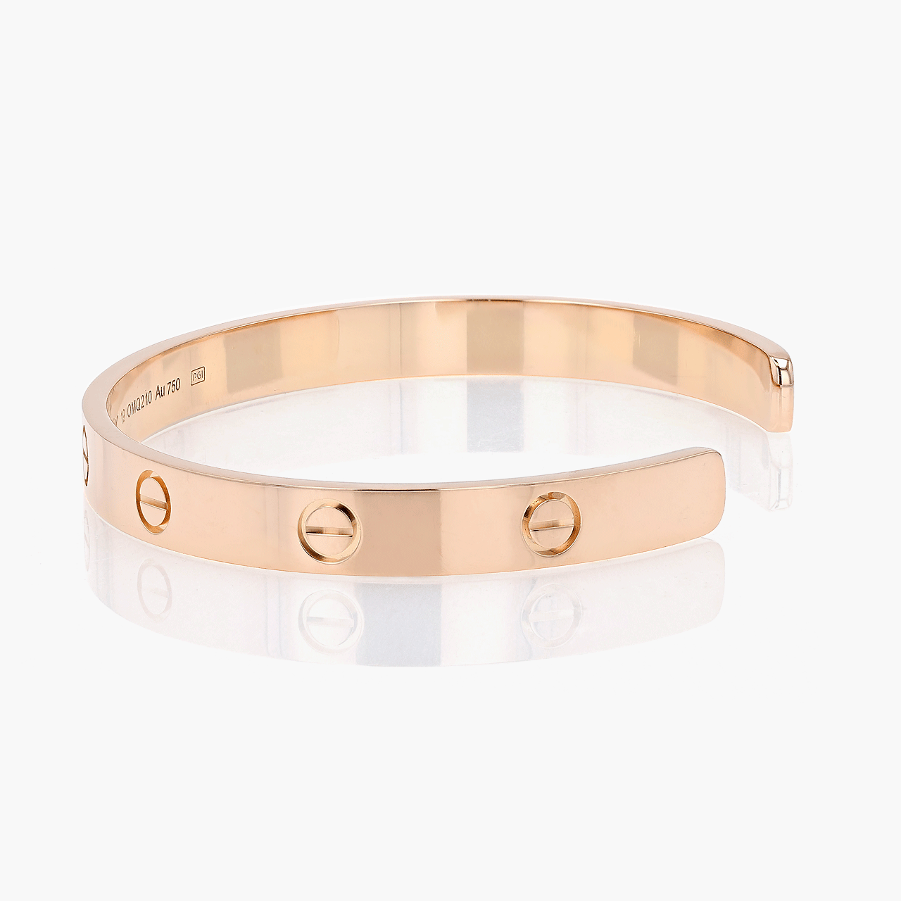 Vintage Cartier 18k Rose Gold Love Cuff Bracelet