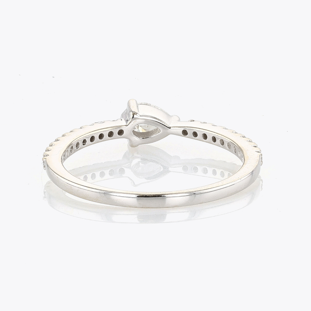 White Gold, Pear Shaped Diamond, and Diamond Ring