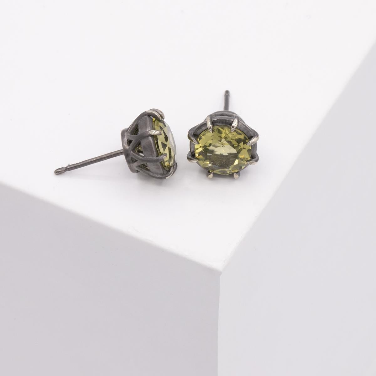 Gemma Collection 14KT Gold Lemon Quartz Pushback Stud Earrings