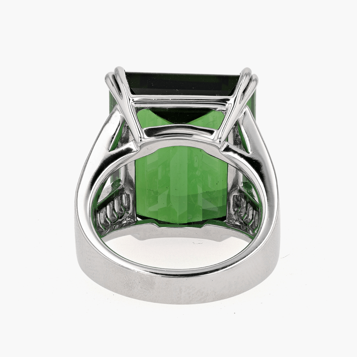 Vintage Platinum Custom 11.9 CT Tourmaline Ring