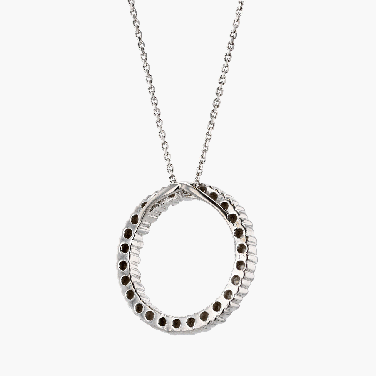 White Gold and Diamond Circle Pendant