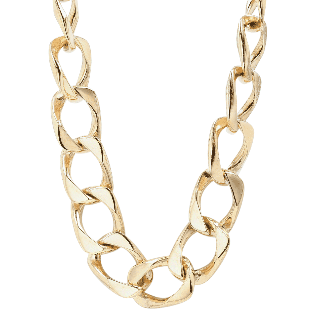 Vintage 18k Gold Link Chain and Matching Earrings