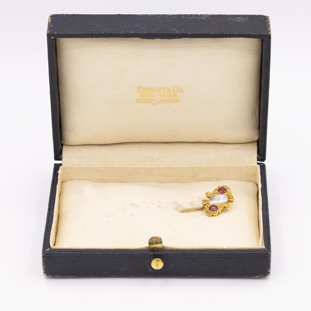 Tiffany & Co. Moonstone & Sapphire Stick Pin