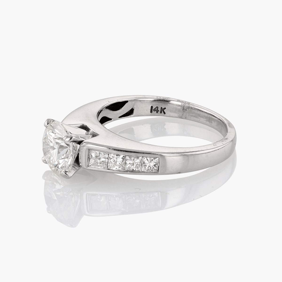 Vintage 14K white gold bridal set