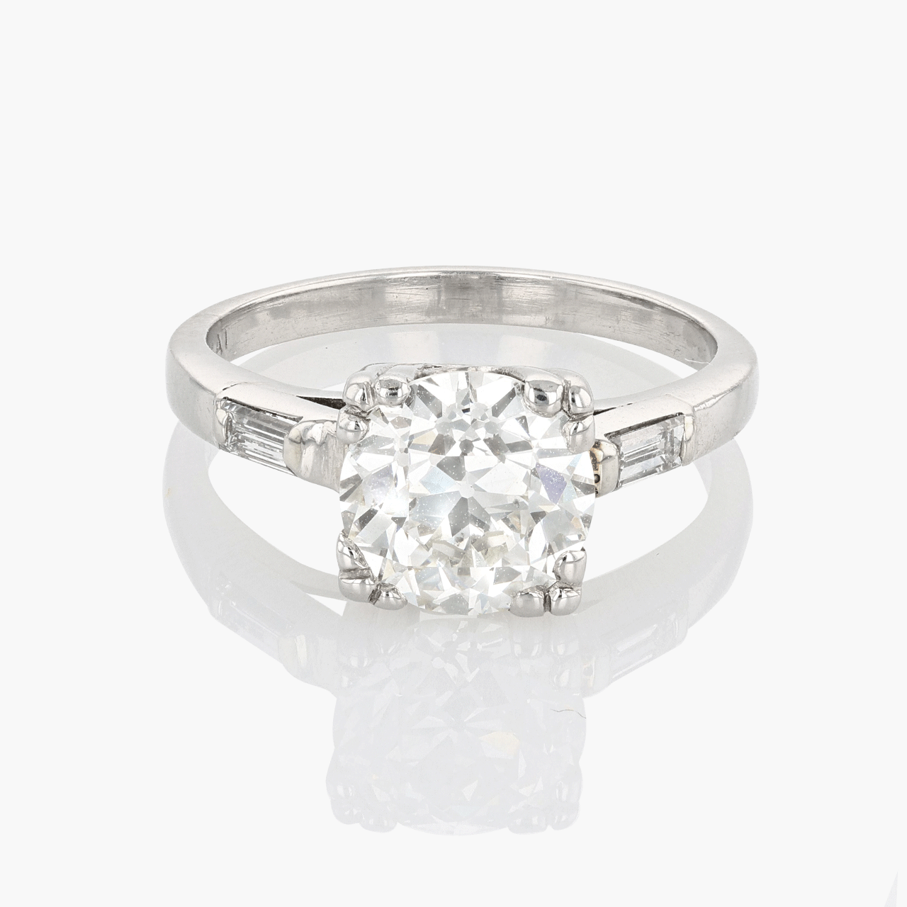 Platinum Old European Cut Engagement Ring